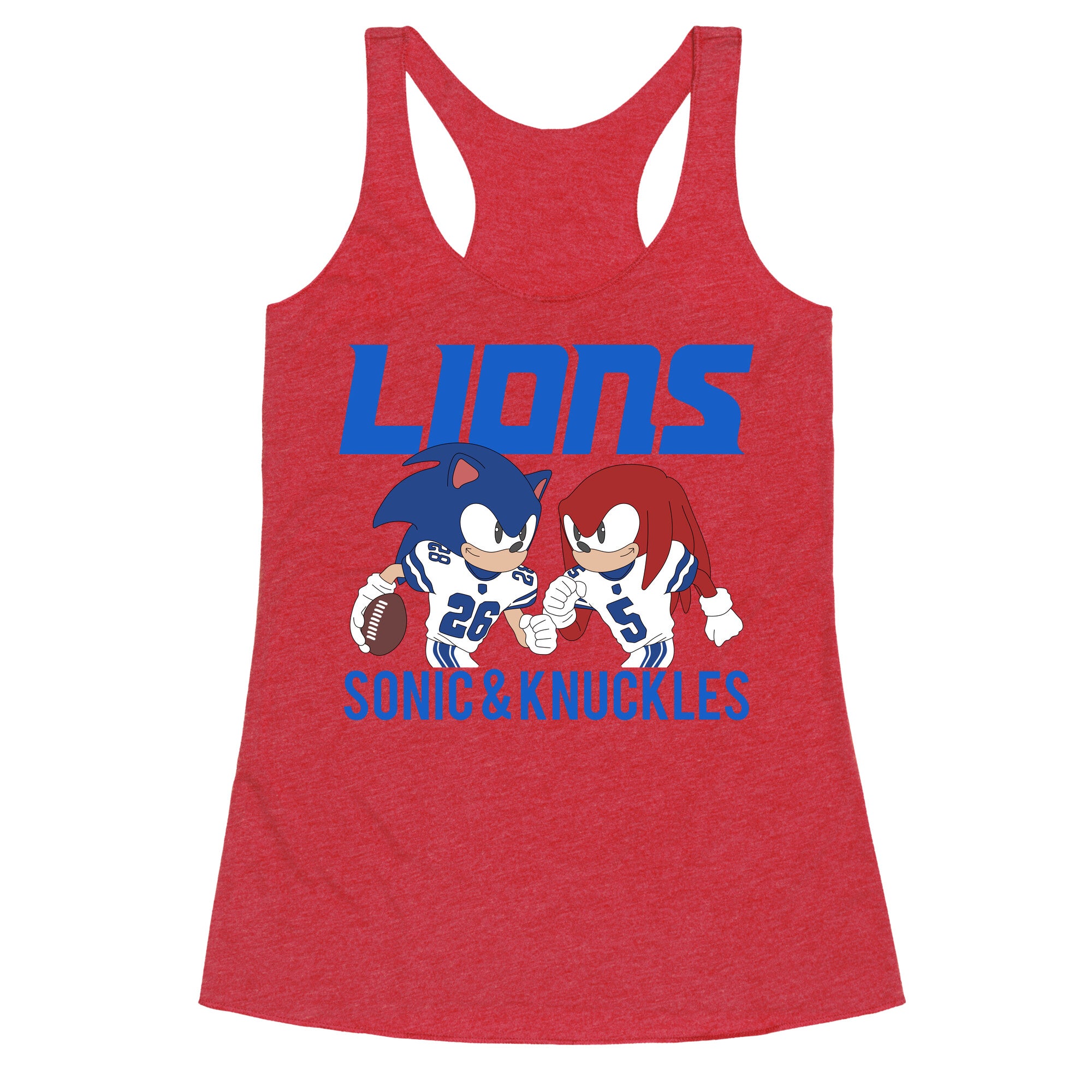 Lions Sonic and Knuckles Racerback Tank